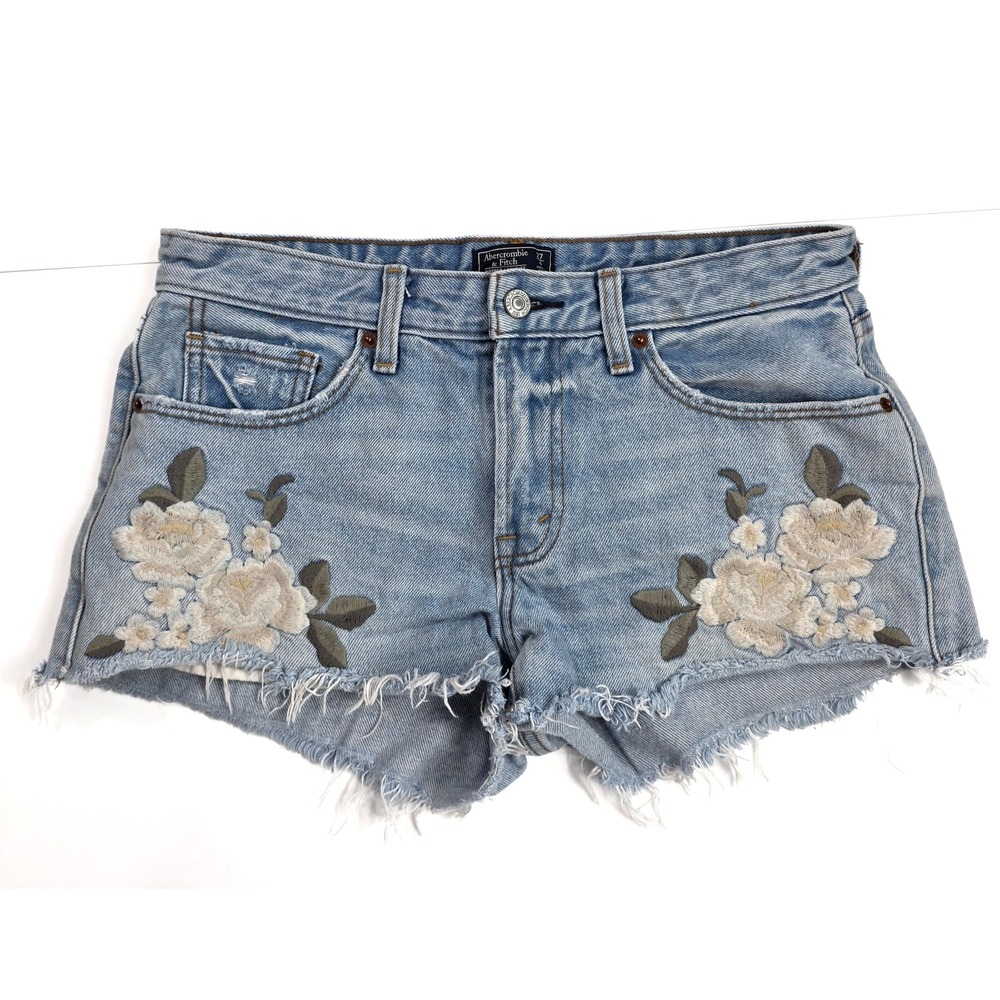 Abercrombie & Fitch Harper‎ Lowrise Floral Embroidered Shorts Women's Size 27/4